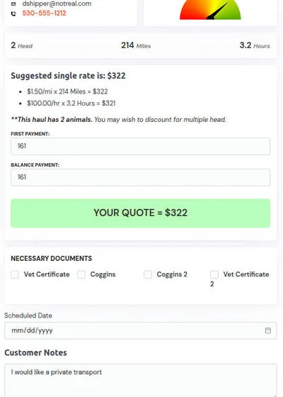 Approve and Send Quote screenshot
